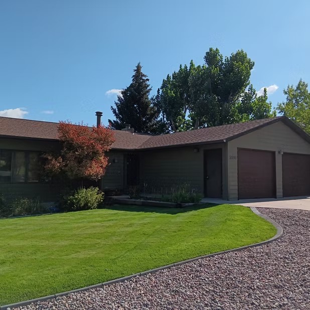 Painted garage and home exterior
